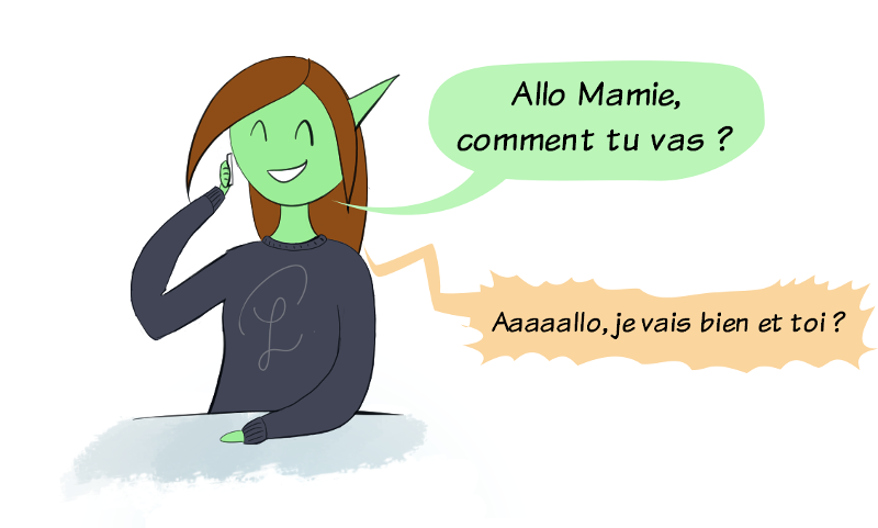 Petit Lutin téléphone à sa mamie